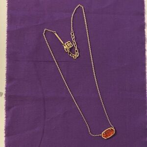 Kendra Scott Gold Necklace with Fiery Pendant